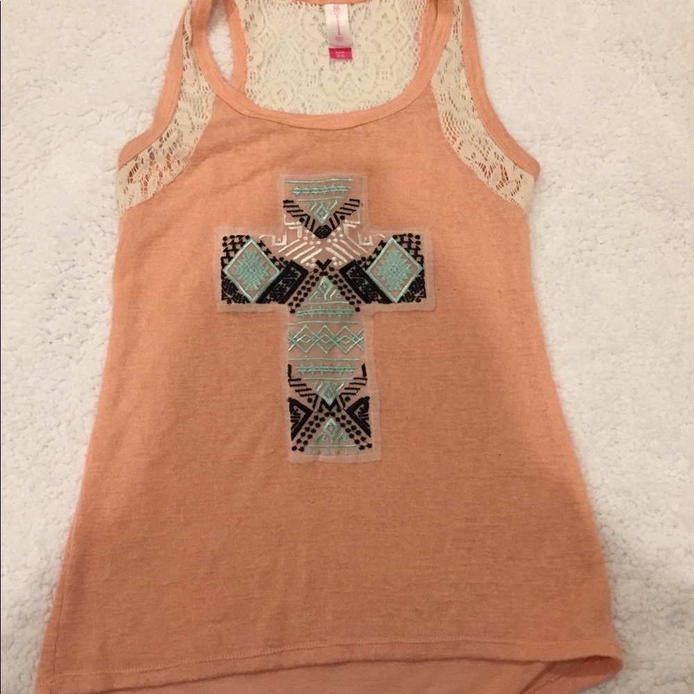 Peach Cross Tank Top